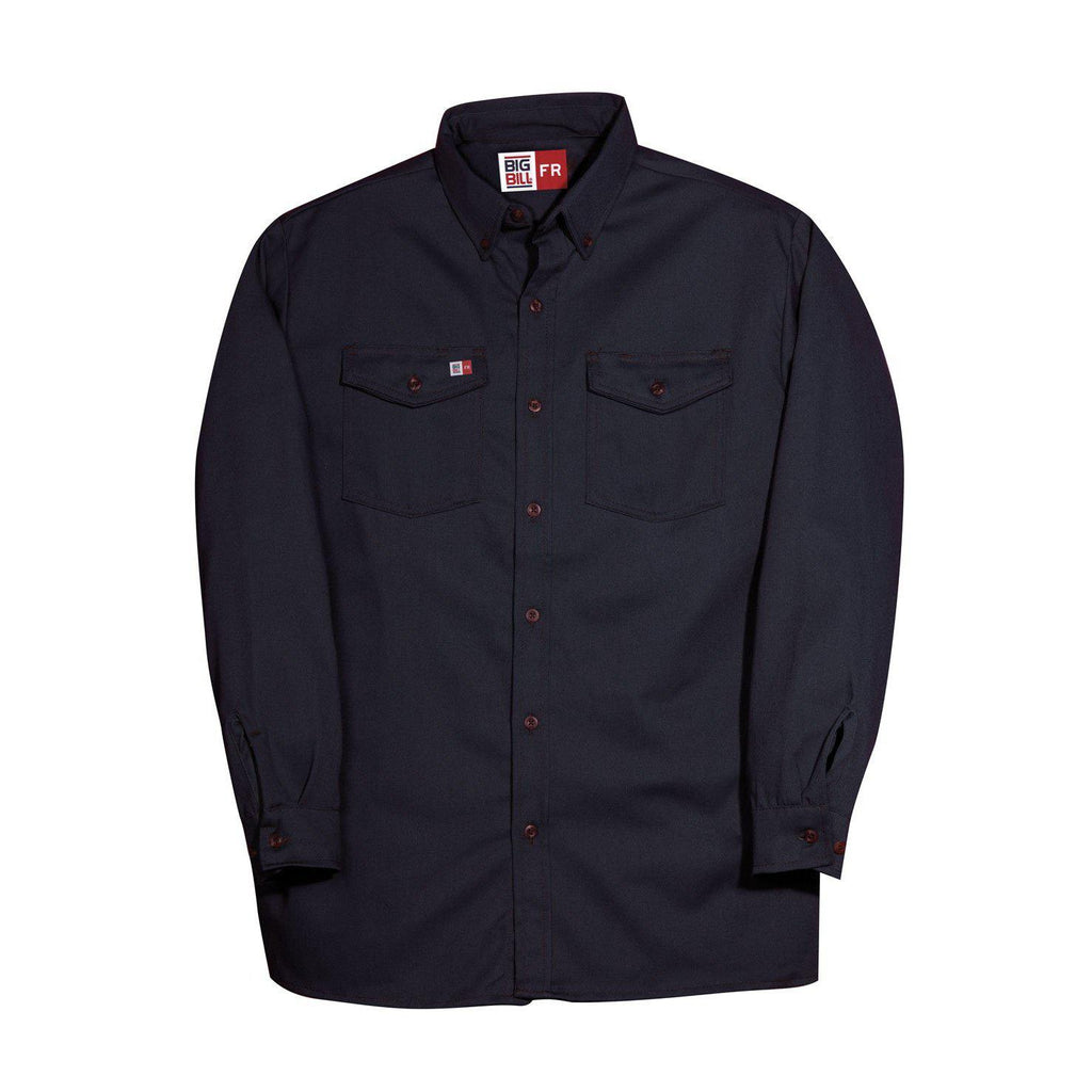 Big Bill FR 147BDTS7-NAY Navy Dress Shirt - Fire Retardant Shirts.com