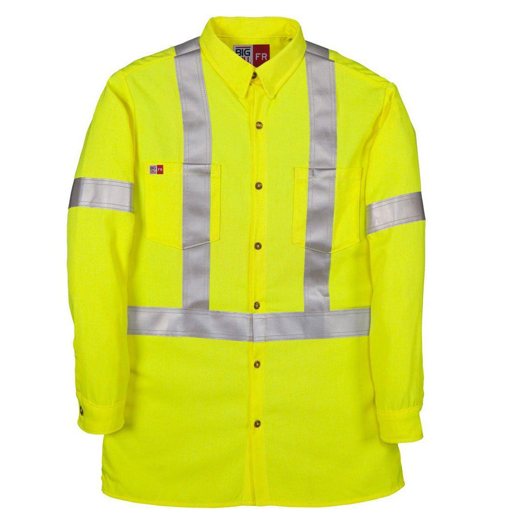 Big Bill FR 2888TY7 Yellow Women's Hi-Vis Dress Shirt - Fire Retardant Shirts.com