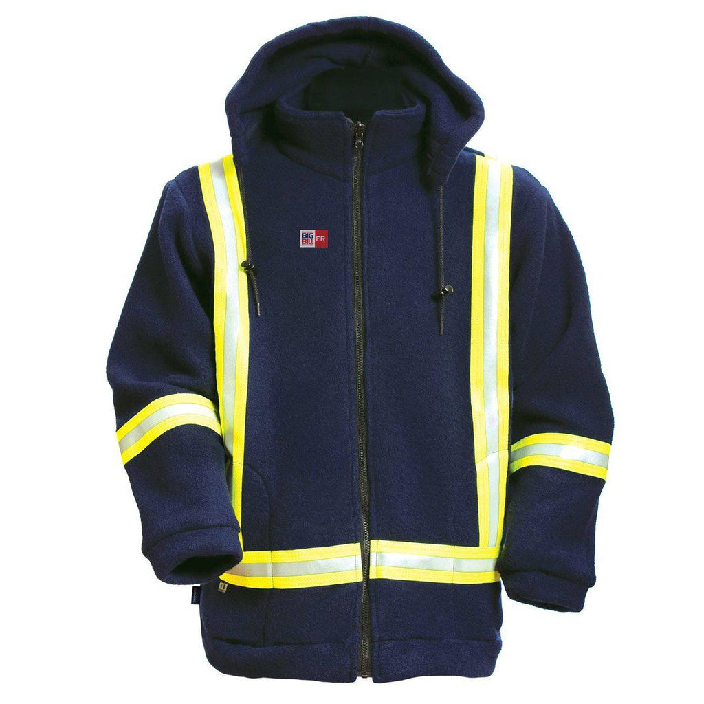 Big Bill FR BK460PTF-NAY Navy Fleece High-Vis Jacket - Fire Retardant Shirts.com