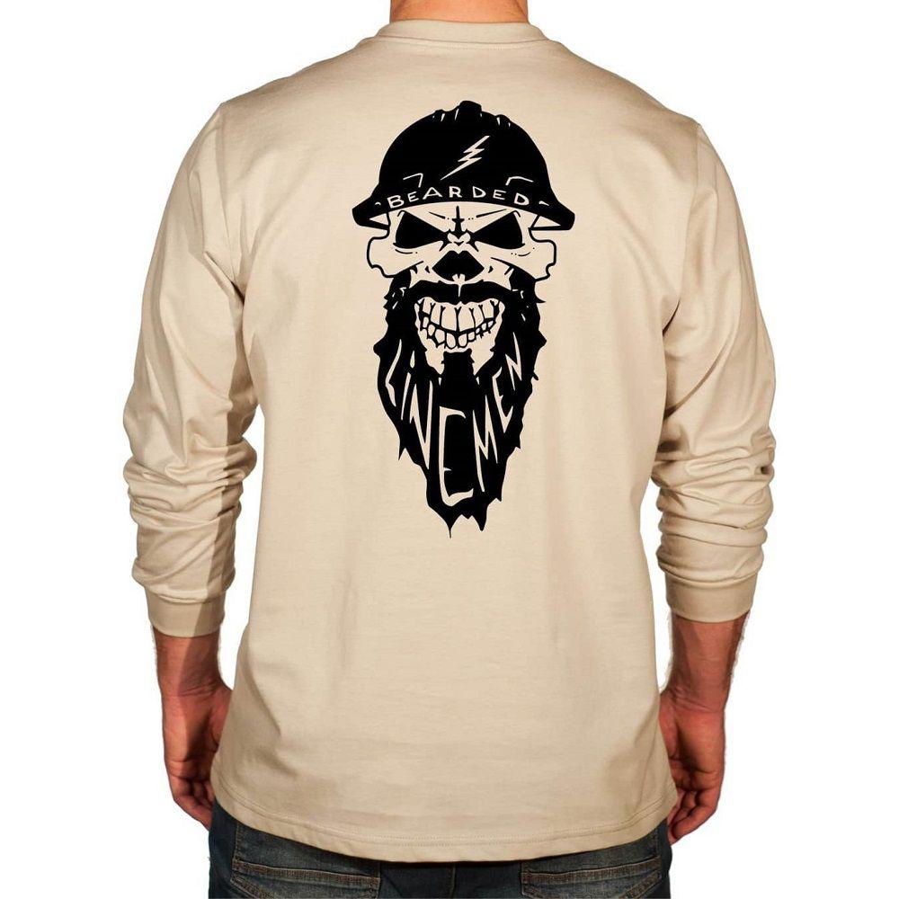 Benchmark 3118FR-BLB Bearded Lineman FR T-Shirt w/Front Logo Pocket-Fire Retardant Shirts.com