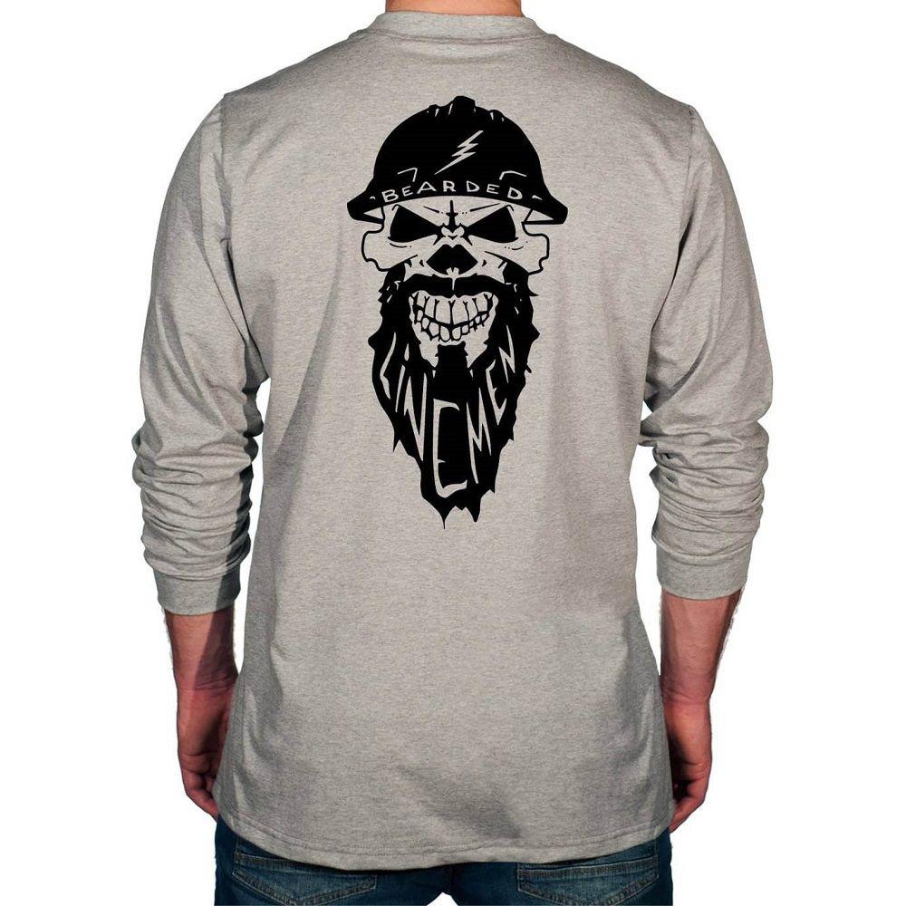 Benchmark 3118FR-BLB Bearded Lineman FR T-Shirt w/Front Logo Pocket-Fire Retardant Shirts.com