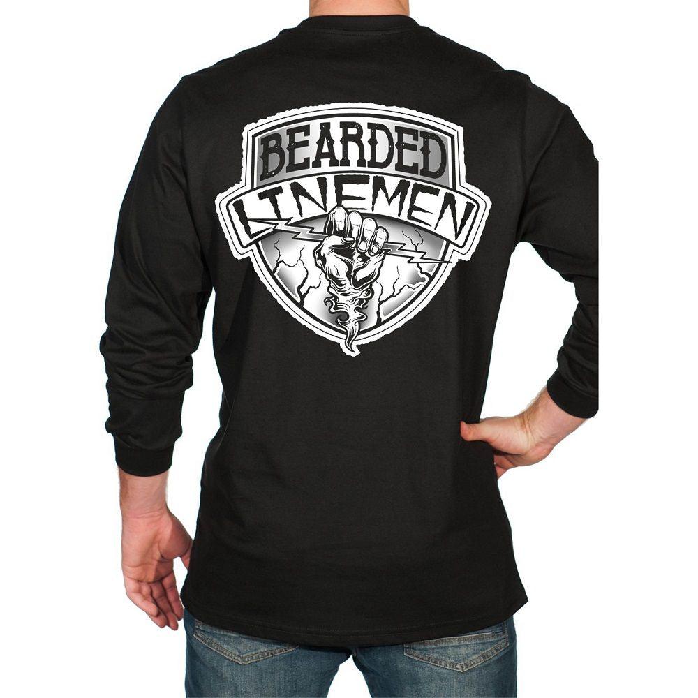 Benchmark 3118FR-BLBCREST Bearded Lineman Crest FR T-Shirt w/Front Pocket-Fire Retardant Shirts.com