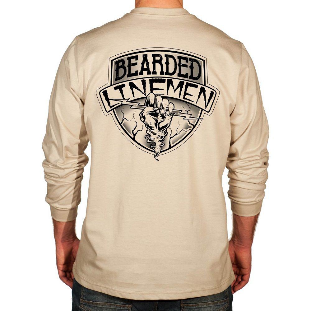 Benchmark 3118FR-BLBCREST Bearded Lineman Crest FR T-Shirt w/Front Pocket-Fire Retardant Shirts.com