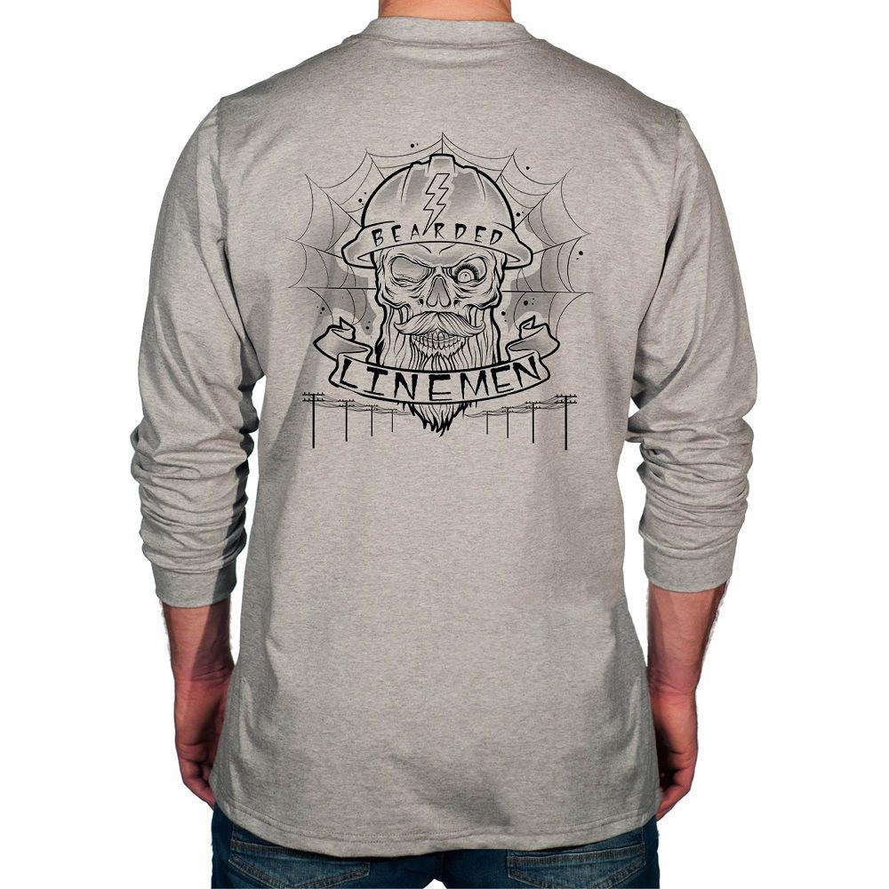 Benchmark 3118FR-BLBWEB Bearded Lineman Spider Web FR T-Shirt w/Front Pocket-Fire Retardant Shirts.com