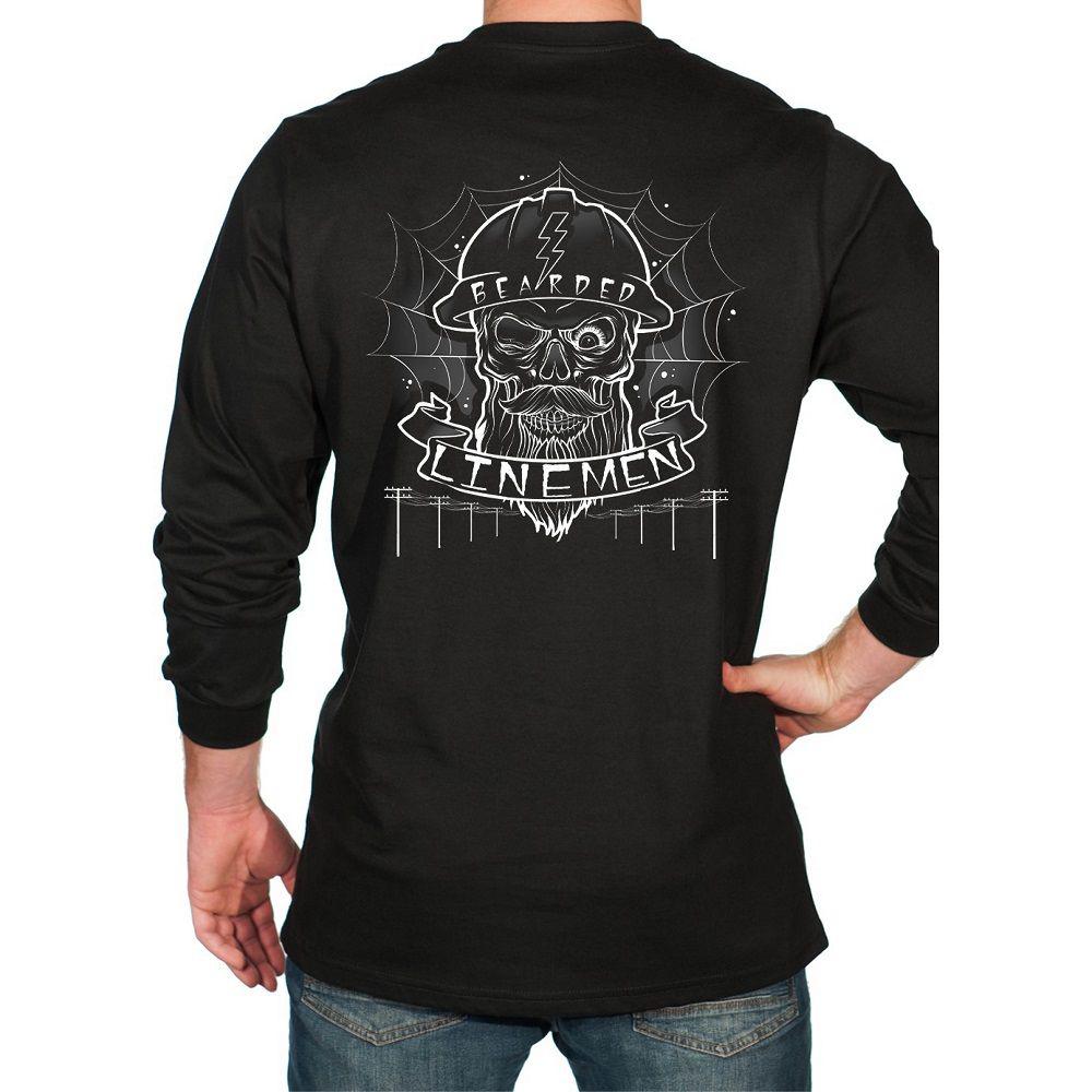Benchmark 3118FR-BLBWEB Bearded Lineman Spider Web FR T-Shirt w/Front Pocket-Fire Retardant Shirts.com