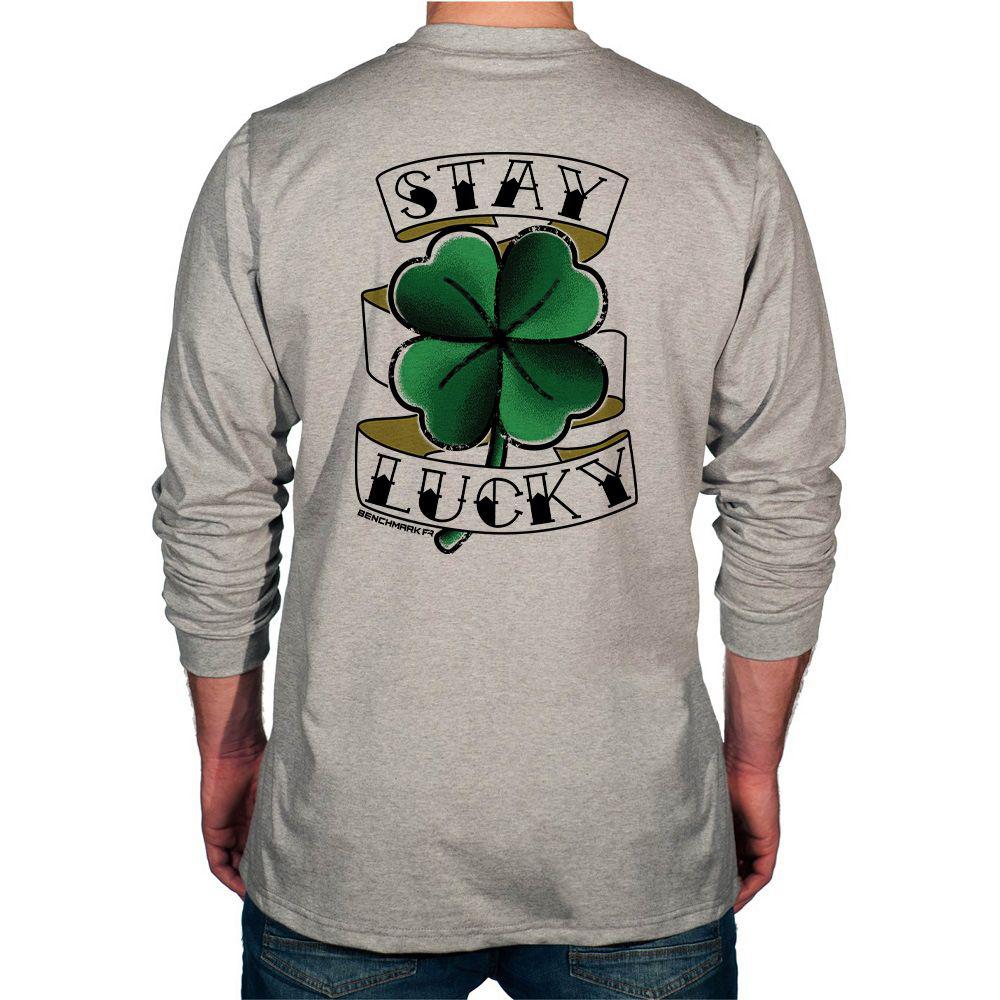Benchmark 3118FR-STAYLUCKY Stay Lucky FR T-Shirt With Front Pocket-Fire Retardant Shirts.com