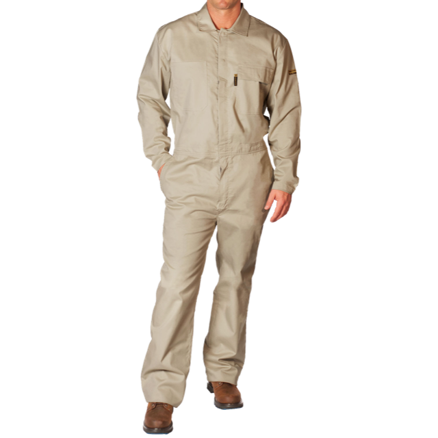 Benchmark FR 4030FRB Beige FR Coverall With Reflective Striping-Fire Retardant Shirts.com