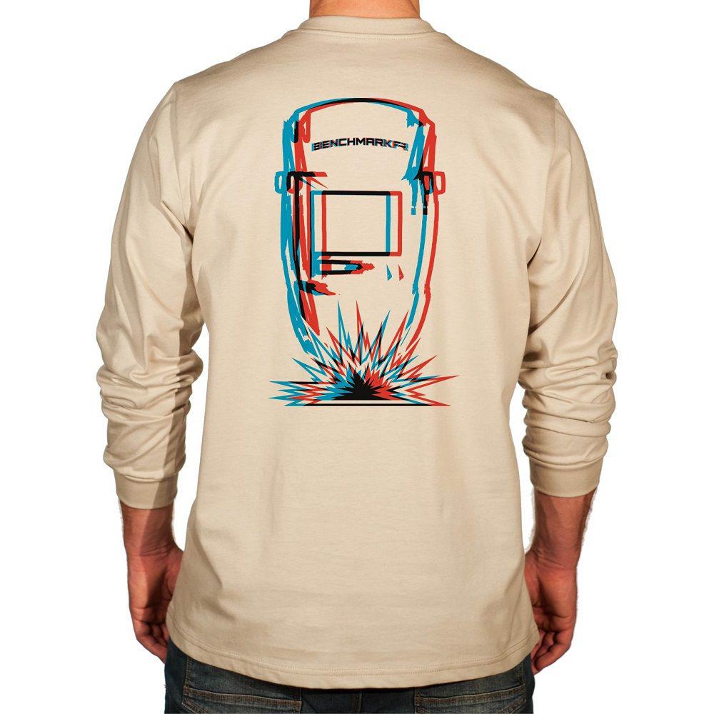 Benchmark 3118FR-WELDMASK Welder Helmet Graphic FR T-Shirt With Chest Pocket