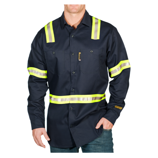 Benchmark FR 1029FRN-S "Silver Bullet" FR Shirt with YSY Reflective Striping