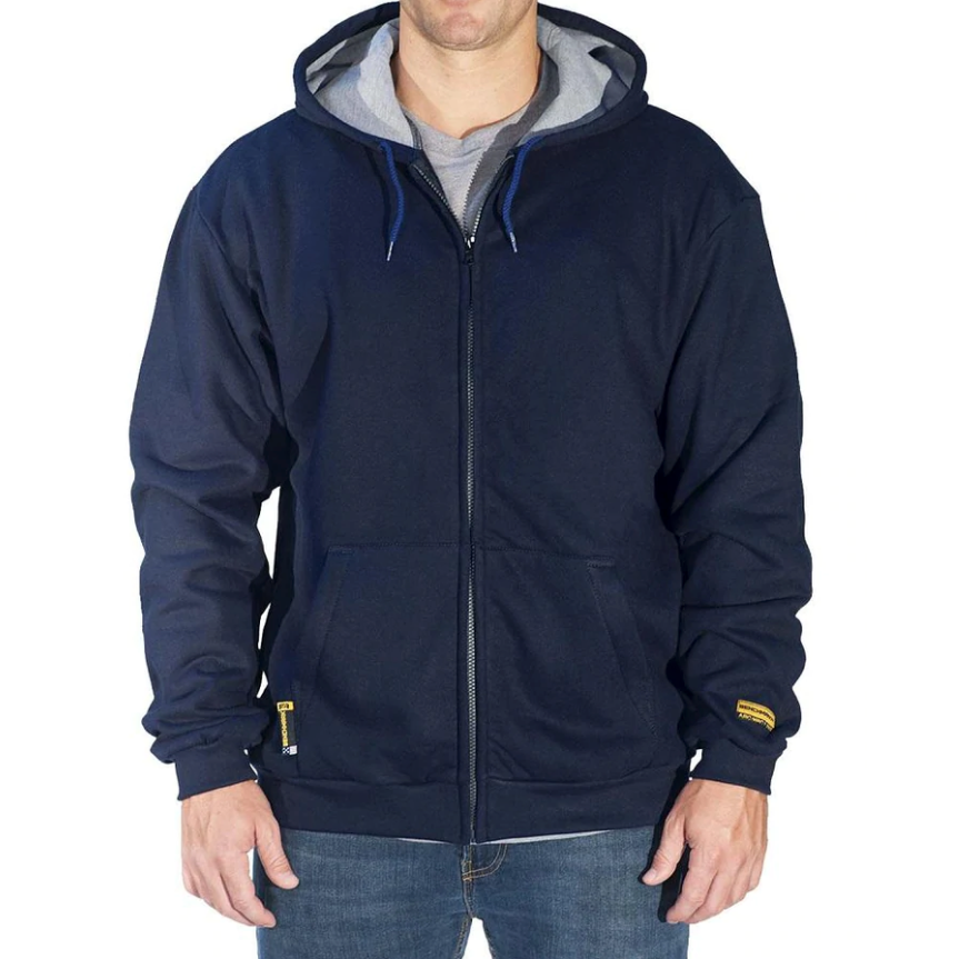 Benchmark FR 3025FRN Navy Hooded Zippered Sweatshirt
