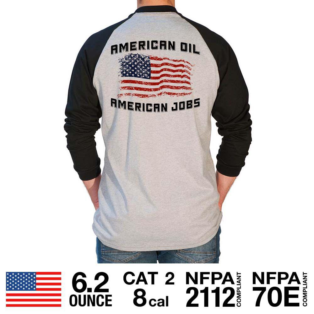 Benchmark FR 3119FR-AMOIL American Oil Raglan FR T-Shirt