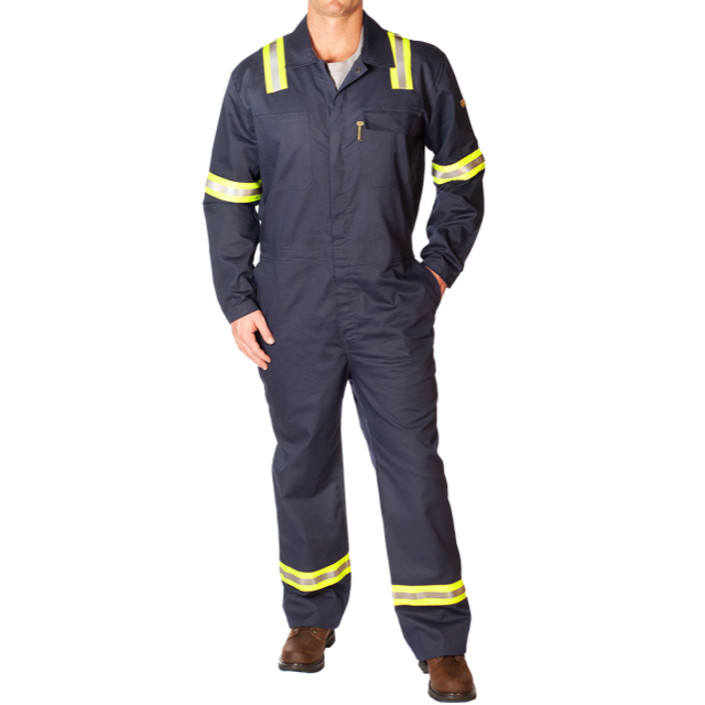 Benchmark FR 4030FRN Navy FR Coverall With Reflective Striping