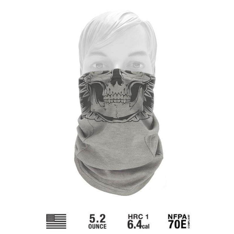Benchmark FR 3049FRLG-SK Skully Gray Face Muffler - Fire Retardant Shirts.com