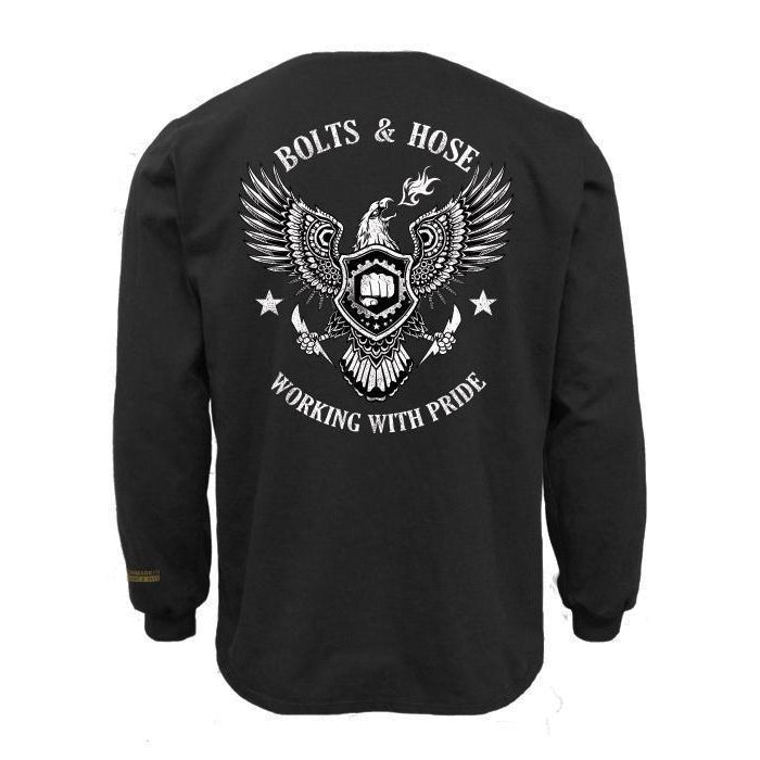 Benchmark FR 3118FRBK-S-BNHEAGLE Bolts & Hose Pride T-Shirt - Fire Retardant Shirts.com