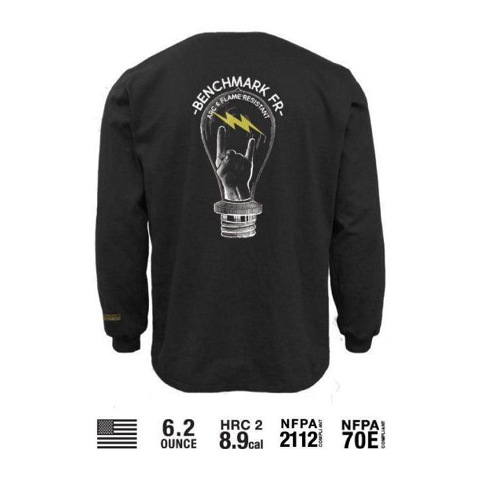 Benchmark FR 3118FRBK-S-LITEROCK Light Rock Bolt T-Shirt - Fire Retardant Shirts.com