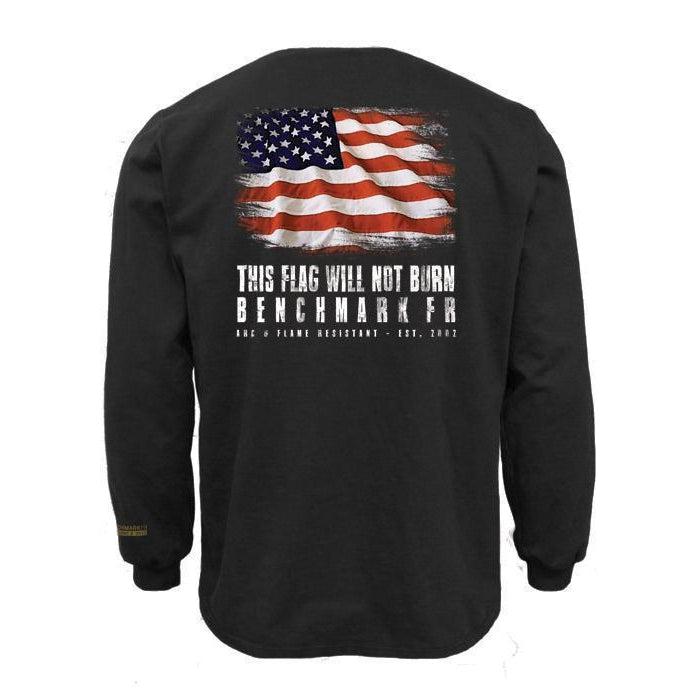 Benchmark FR 3118FRN-S-FLAG Flag T-Shirt - Fire Retardant Shirts.com
