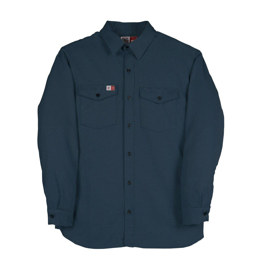 Big Bill FR 1117US7-NAY Navy Flashtrap Vented Shirt-Fire Retardant Shirts.com
