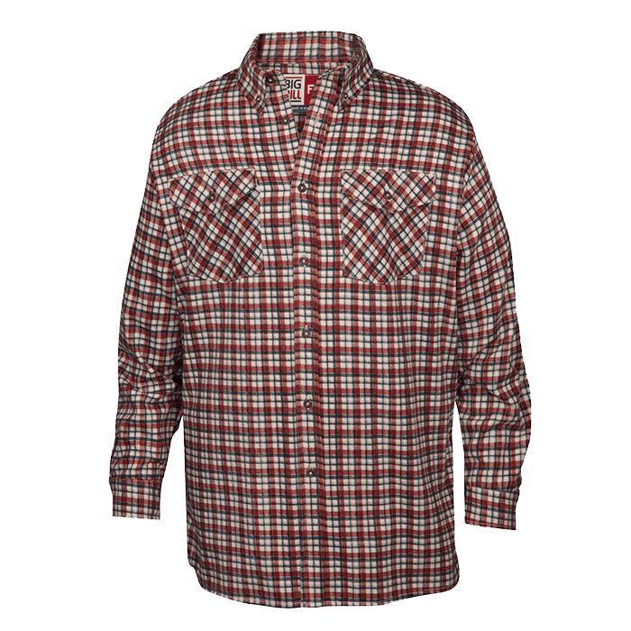 Big Bill FR 147BDSA6-DEN Red Button-Down Plaid Dress Shirt-Fire Retardant Shirts.com