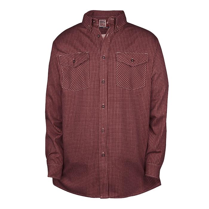 Big Bill FR 147BDSA6-RED Red Button-Down Plaid Dress Shirt-Fire Retardant Shirts.com