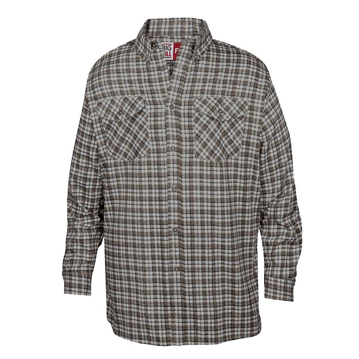Big Bill FR 147BDSA6-TAN Tan Button-Down Plaid Dress Shirt-Fire Retardant Shirts.com