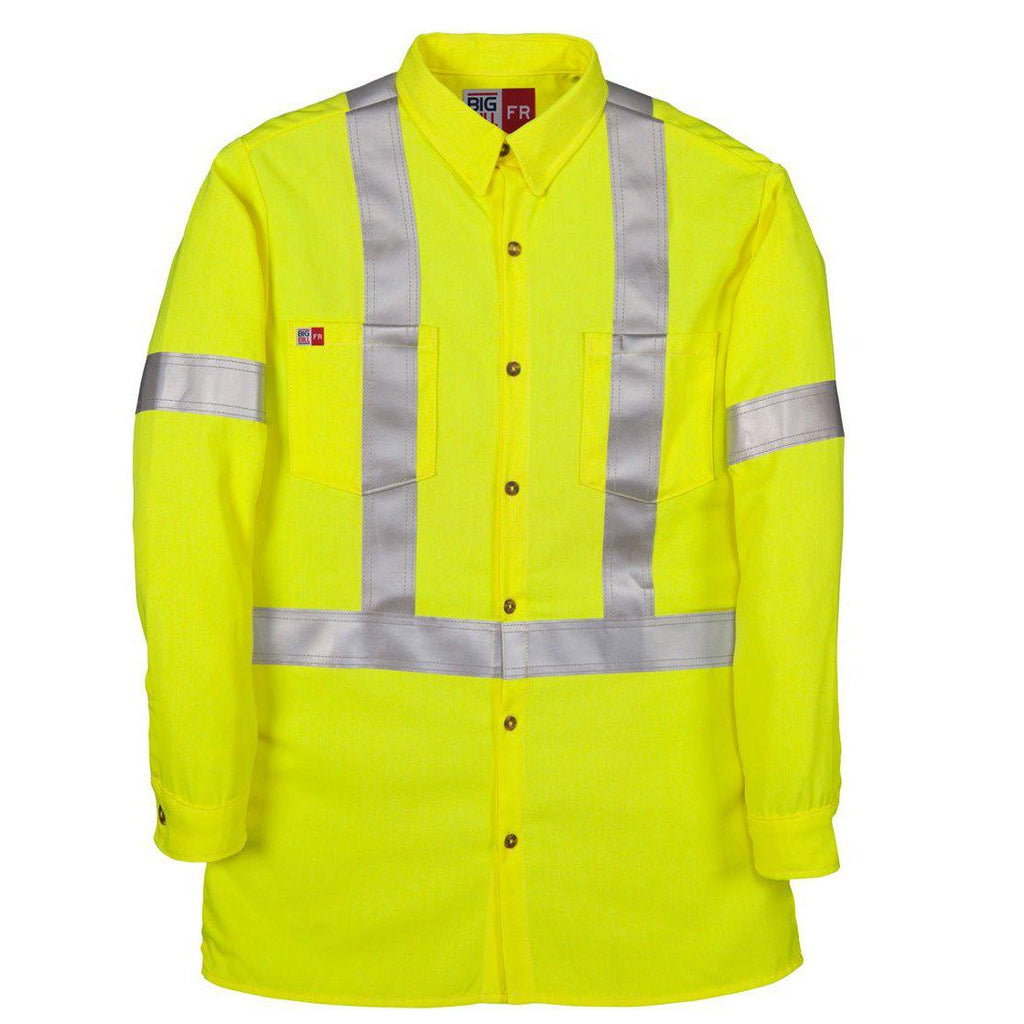 Big Bill FR 288TY7 Yellow Women's Hi-Vis Dress Shirt-Fire Retardant Shirts.com