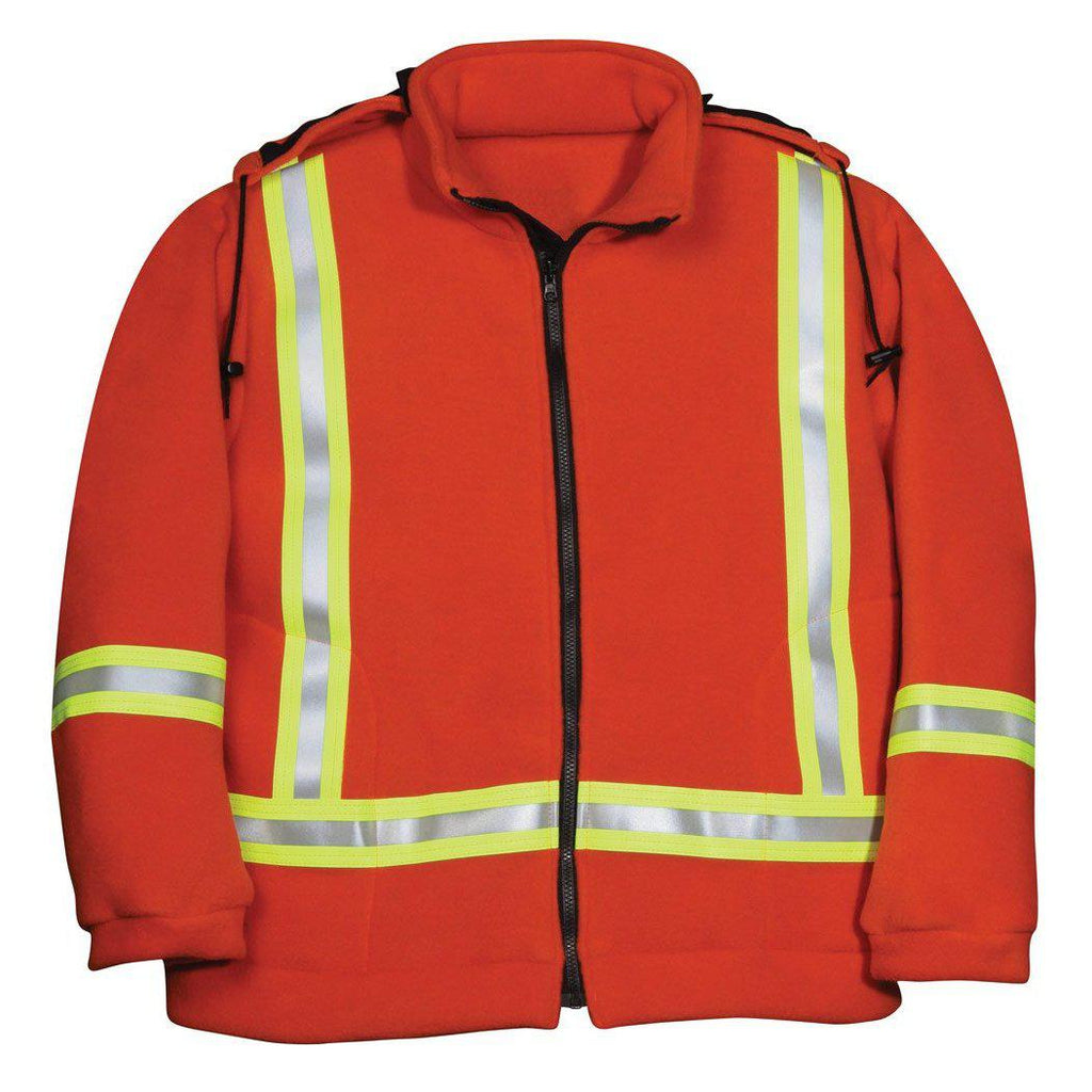 Big Bill FR BK460PTF-ORA Orange Fleece High-Vis Jacket-Fire Retardant Shirts.com