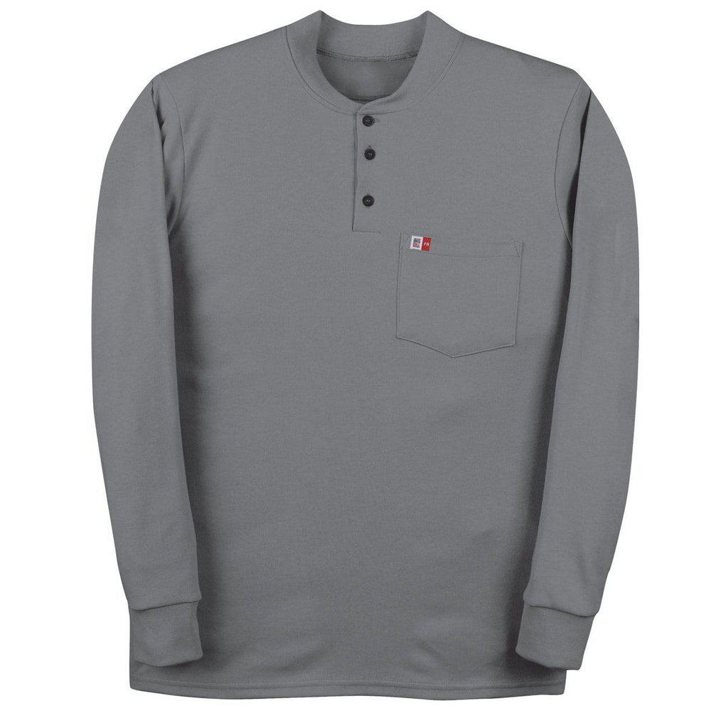 Big Bill FR DW18KI6-GRY Gray Long Sleeve Henley-Fire Retardant Shirts.com
