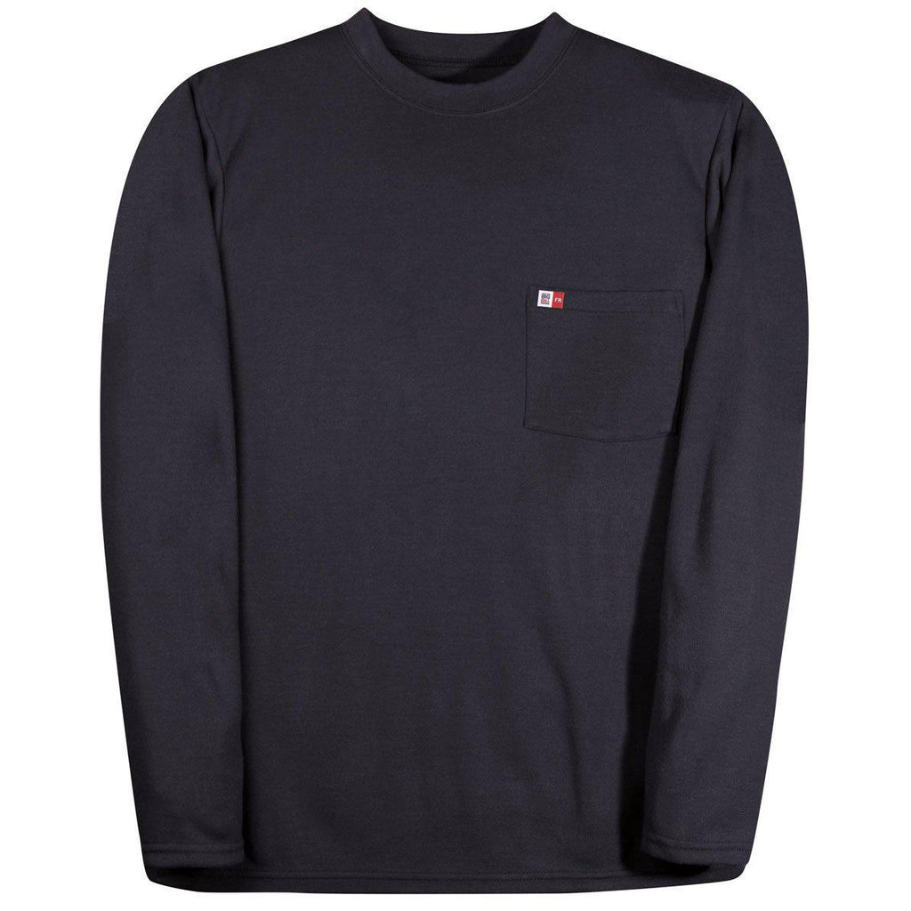 Big Bill FR DW5PD8-NAY Navy Long Sleeve Henley-Fire Retardant Shirts.com
