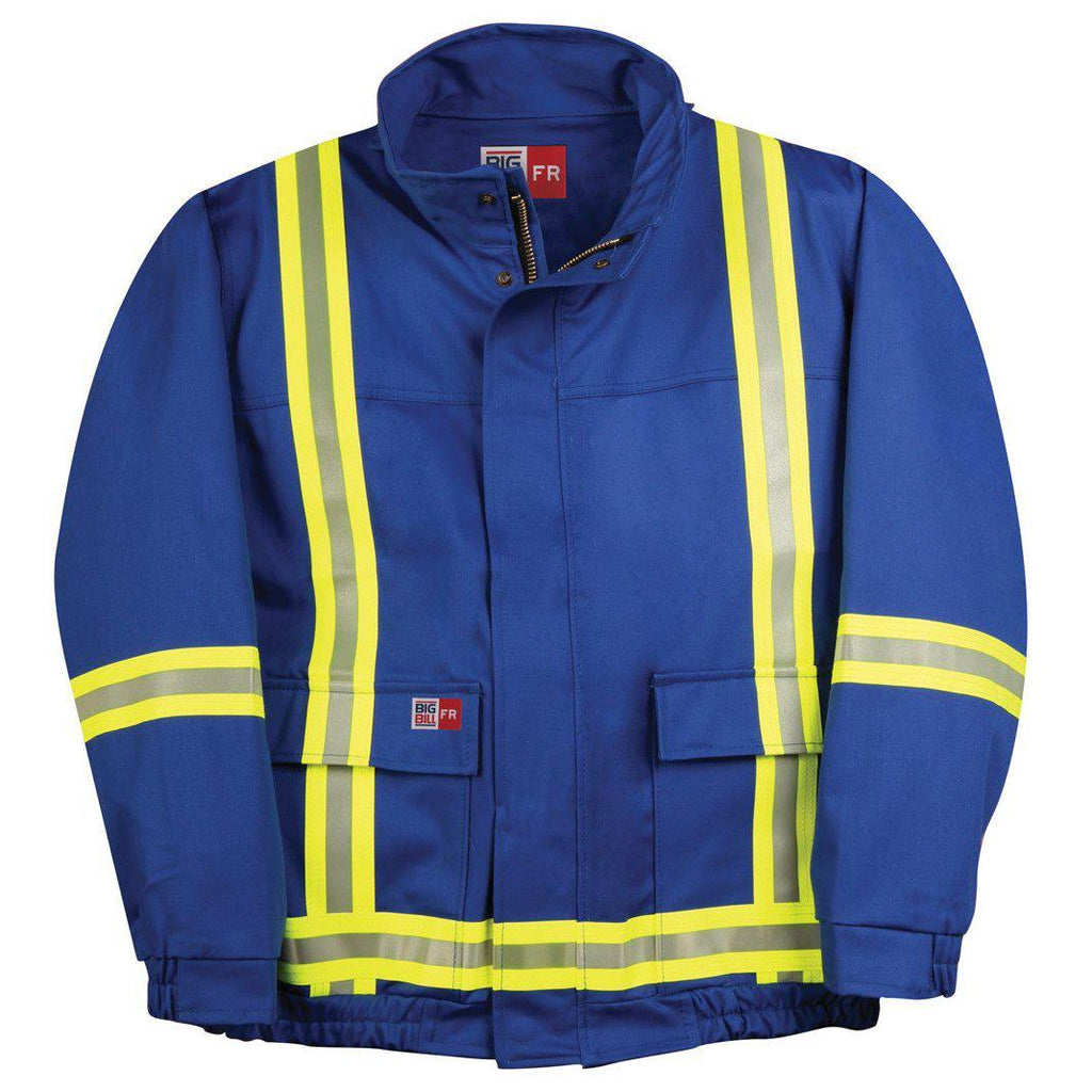 Big Bill FR L495US9-BLR Royal Blue Unlined Jacket with Reflective Material-Fire Retardant Shirts.com