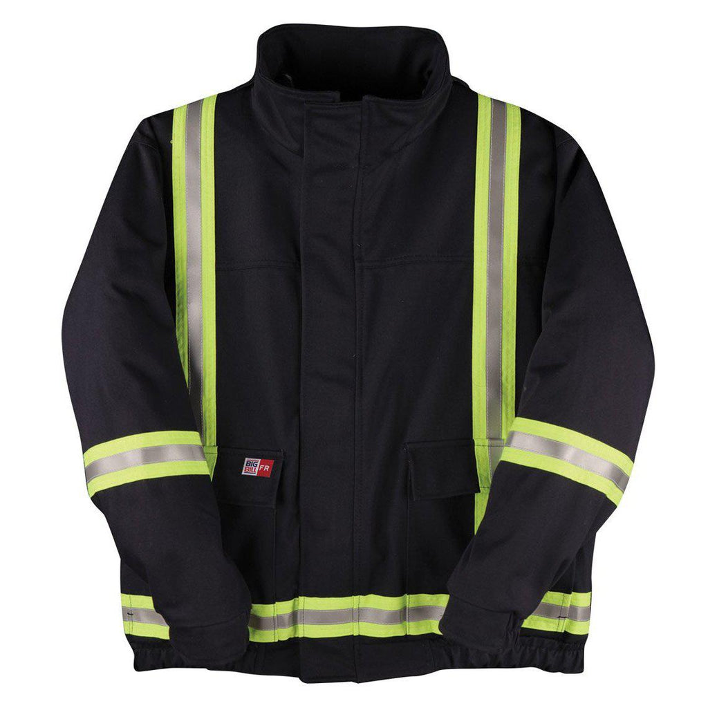 Big Bill FR L495US9-NAY Navy Unlined Jacket with Reflective Material-Fire Retardant Shirts.com