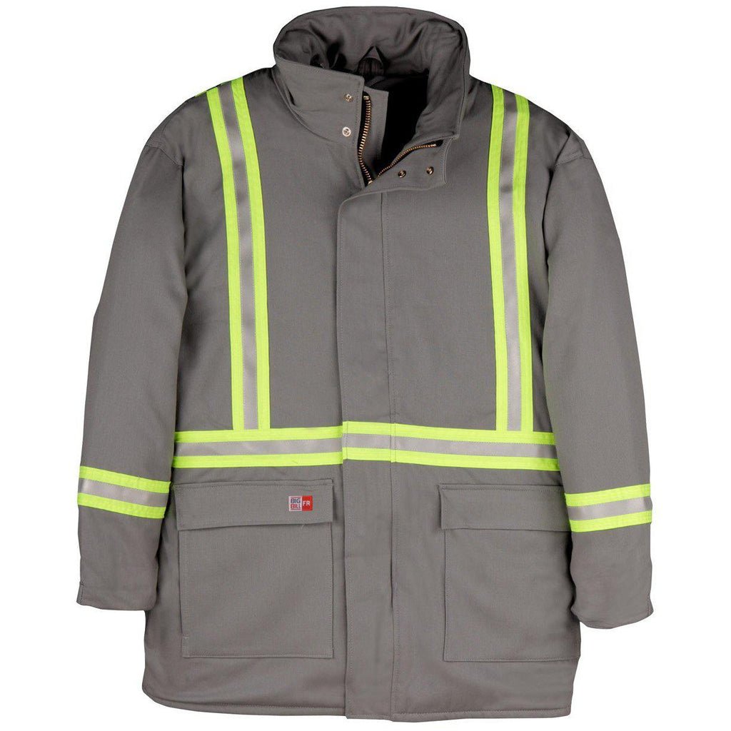 Big Bill FR M305US7-CHA Charcoal Parka Arctic with Reflective Material-Fire Retardant Shirts.com