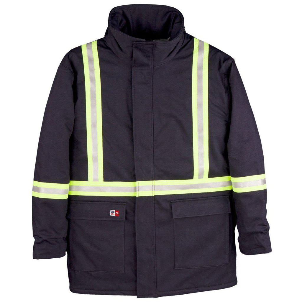 Big Bill FR M305US7-NAY Navy Parka Arctic with Reflective Material-Fire Retardant Shirts.com