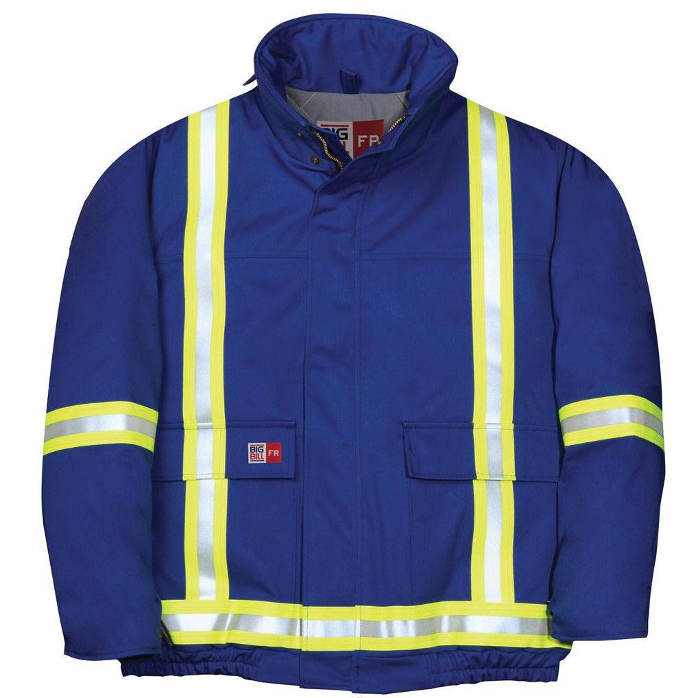 Big Bill FR M405US7-BLR Royal Blue Bomber Jacket with Reflective Material-Fire Retardant Shirts.com