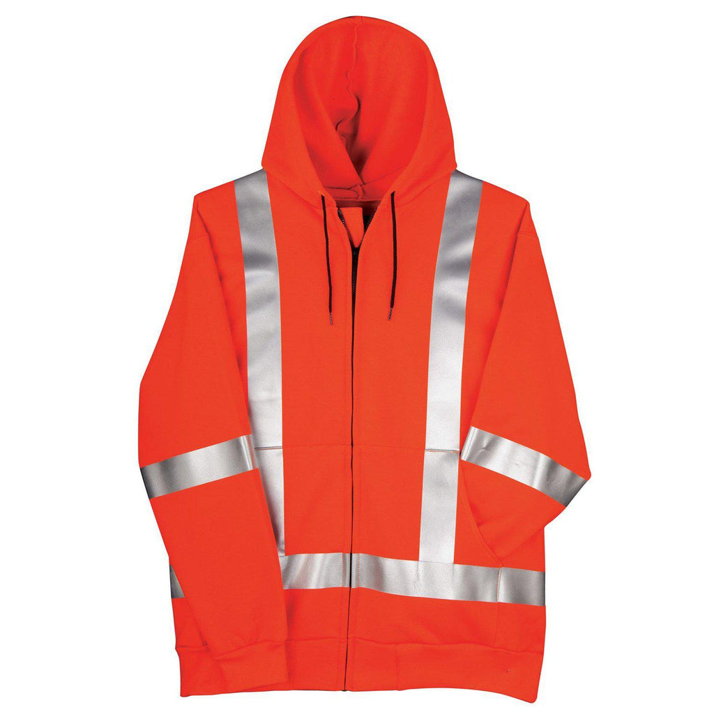 Big Bill FR RT17IT14-ORA Orange Hi-Vis Zip-Up Sweatshirt-Fire Retardant Shirts.com