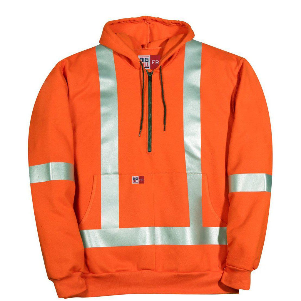Big Bill FR RT26IT14-ORA Orange Hi-Vis Zip-Up Sweatshirt-Fire Retardant Shirts.com
