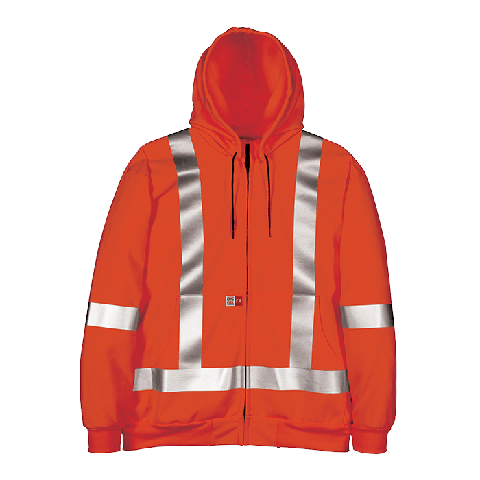 Big Bill FR RT27IT14-ORA Orange Hi-Vis Zip-Up Sweatshirt-Fire Retardant Shirts.com