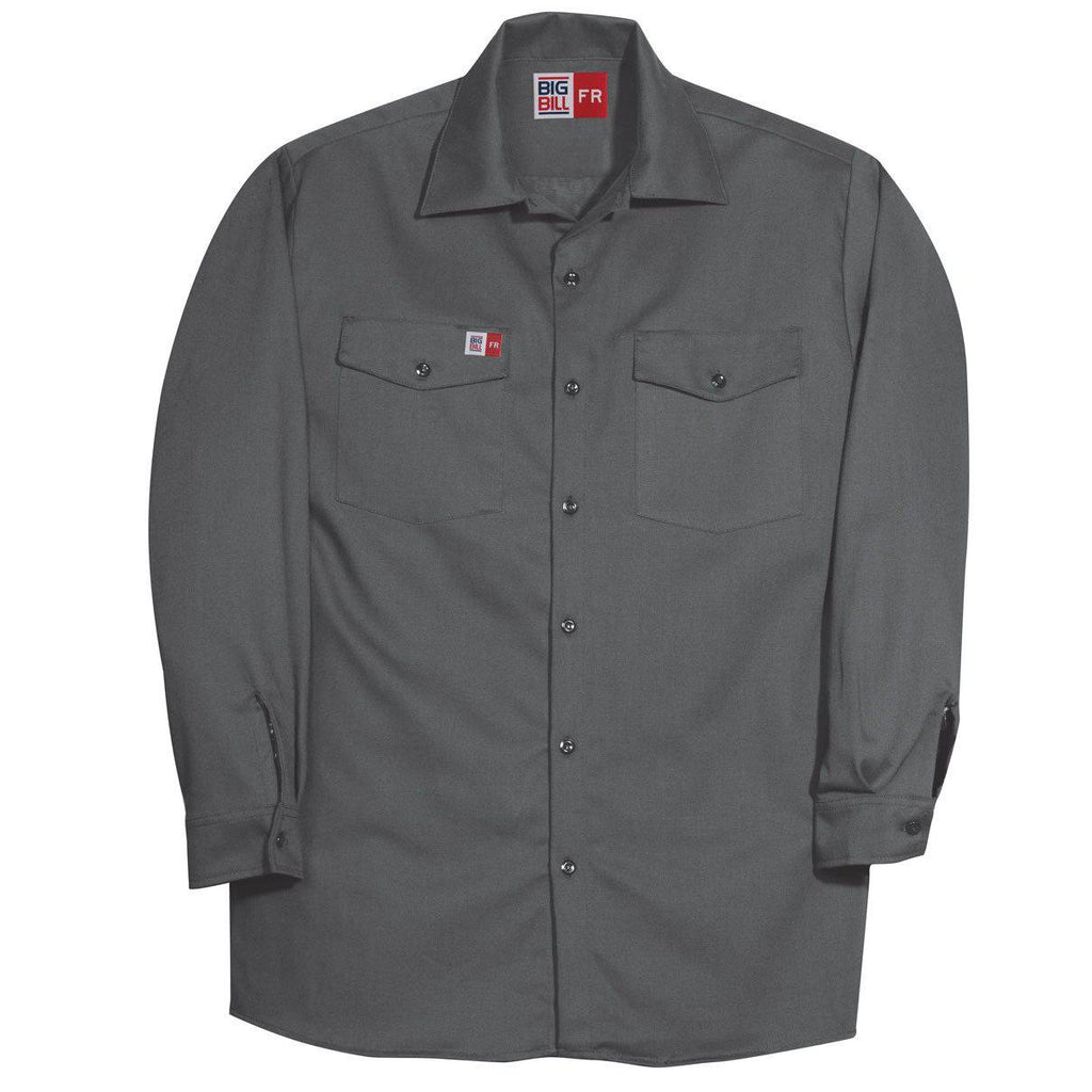 Big Bill FR TX231US7-CHA Charcoal Industrial Work Shirt-Fire Retardant Shirts.com