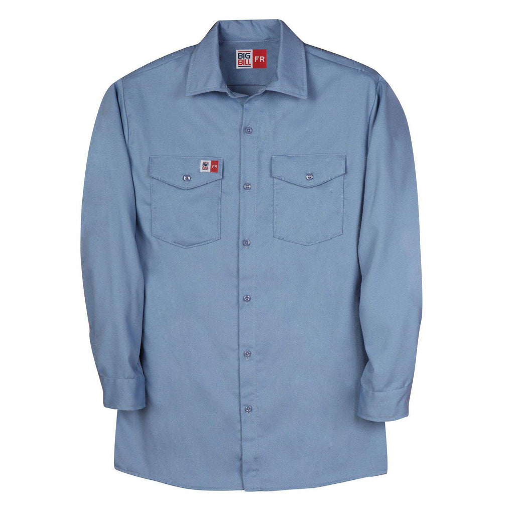 Big Bill FR TX231US7-LBL Light Blue Industrial Work Shirt-Fire Retardant Shirts.com
