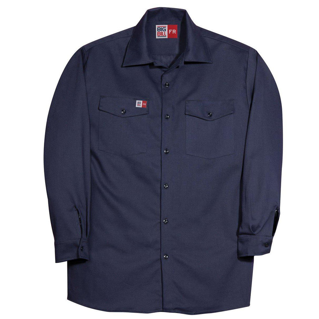 Big Bill FR TX231US7-NAY Navy Industrial Work Shirt-Fire Retardant Shirts.com