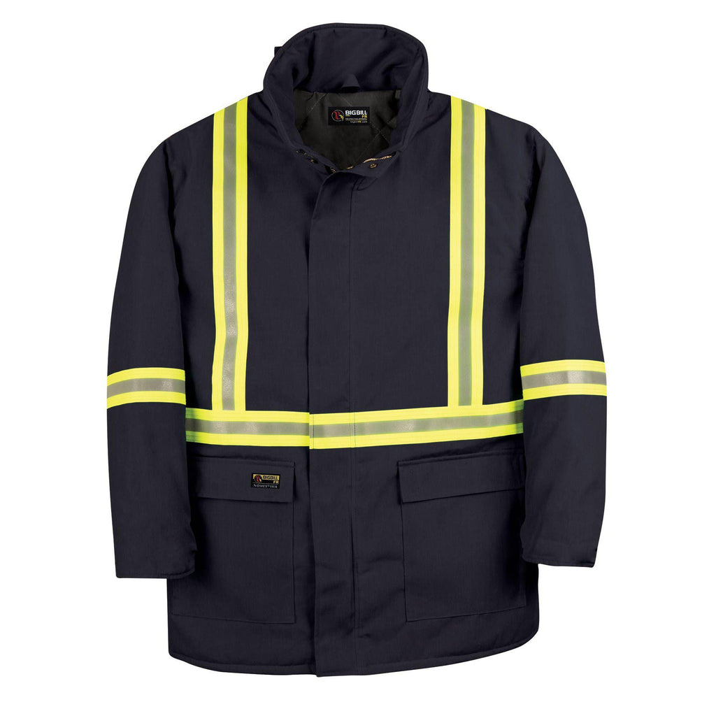 Big Bill FR V305N5-NAY Navy Parka Arctic Jacket with Reflective Material-Fire Retardant Shirts.com
