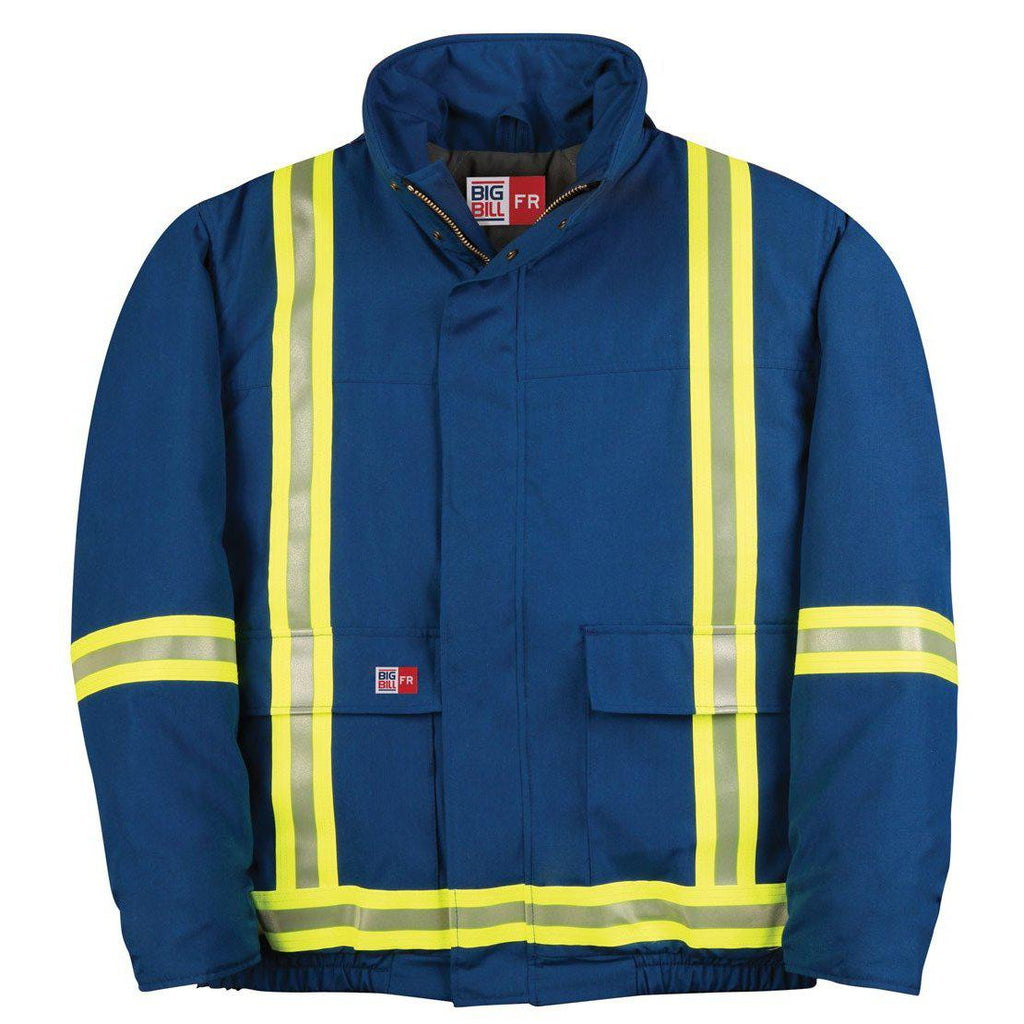 Big Bill FR V405N5-BLR Royal Blue Bomber Jacket with Reflective Material-Fire Retardant Shirts.com