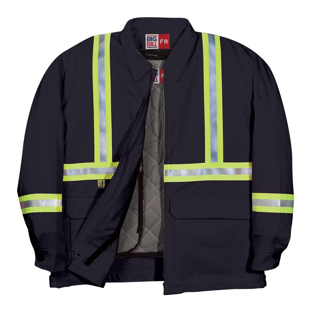 Big Bill FR CL345US9-NAY Navy Team Jacket with Reflective Material - Fire Retardant Shirts.com