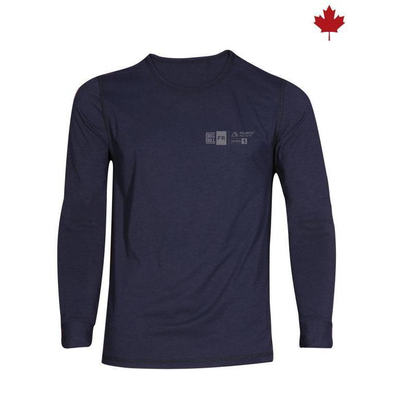 Big Bill FR DW1PD7-NAY Navy Long Sleeve Seamless Underwear - Fire Retardant Shirts.com