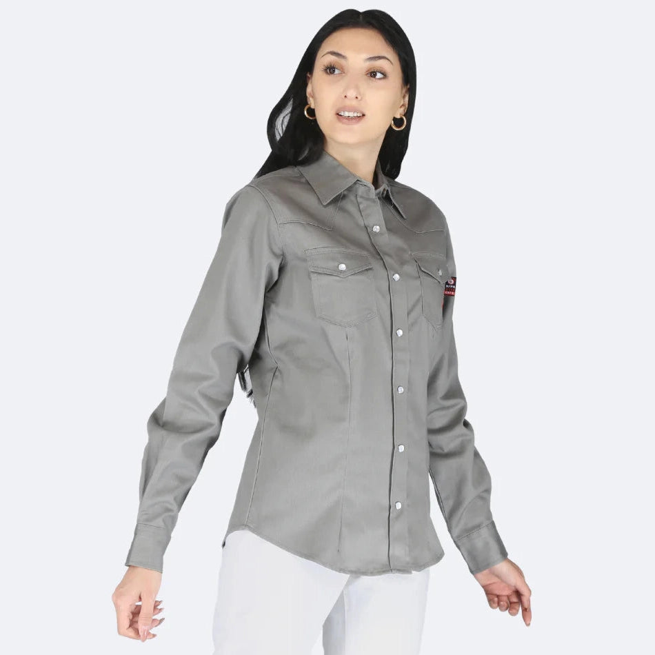 Forge FR LFRSLD STONE - Ladies FR Solid Shirt-Fire Retardant Shirts.com