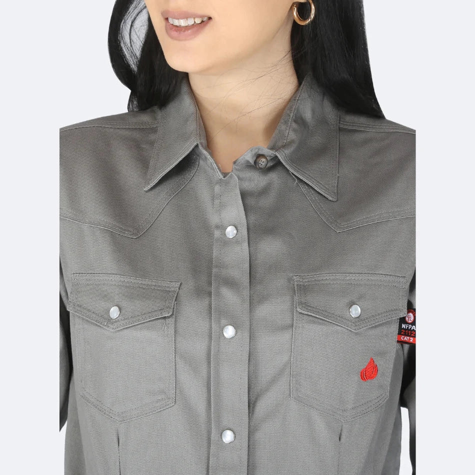 Forge FR LFRSLD STONE - Ladies FR Solid Shirt-Fire Retardant Shirts.com