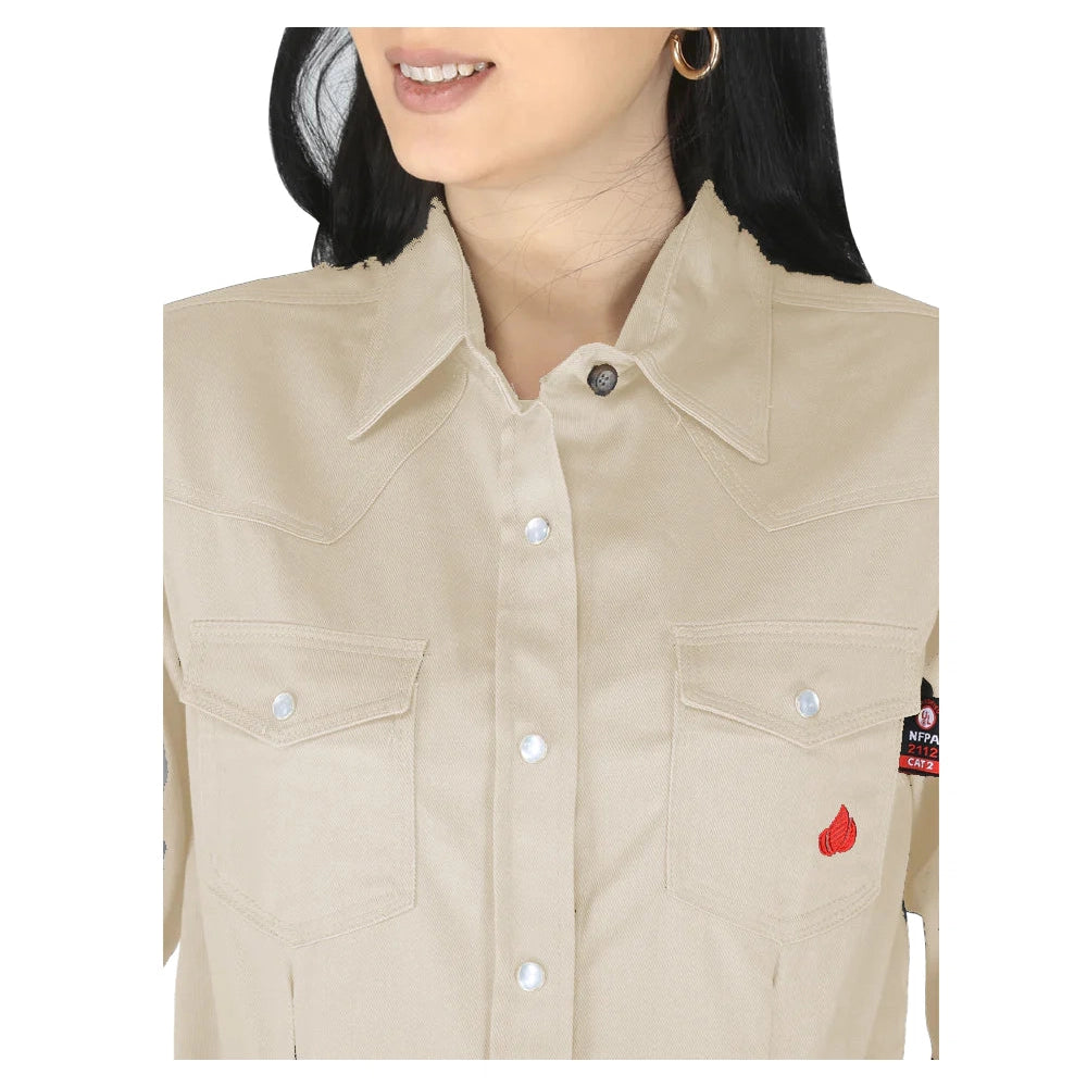 Forge FR LFRSLD STONE - Ladies FR Solid Shirt-Fire Retardant Shirts.com