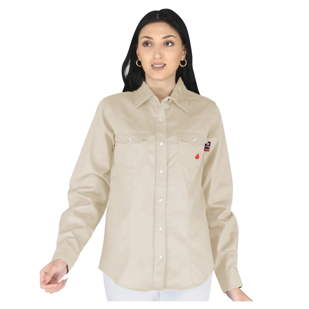 Forge FR LFRSLD STONE - Ladies FR Solid Shirt-Fire Retardant Shirts.com