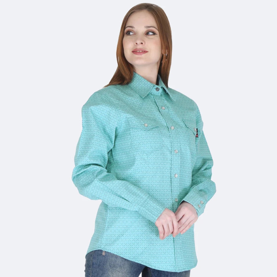 Forge FR LFRPLD222 - Ladies FR Print Shirt - Green 