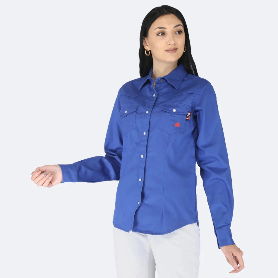 Forge FR LFRSLD STONE - Ladies FR Solid Shirt - Royal Blue 