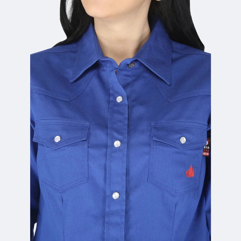 Forge FR LFRSLD STONE - Ladies FR Solid Shirt - Royal Blue 
